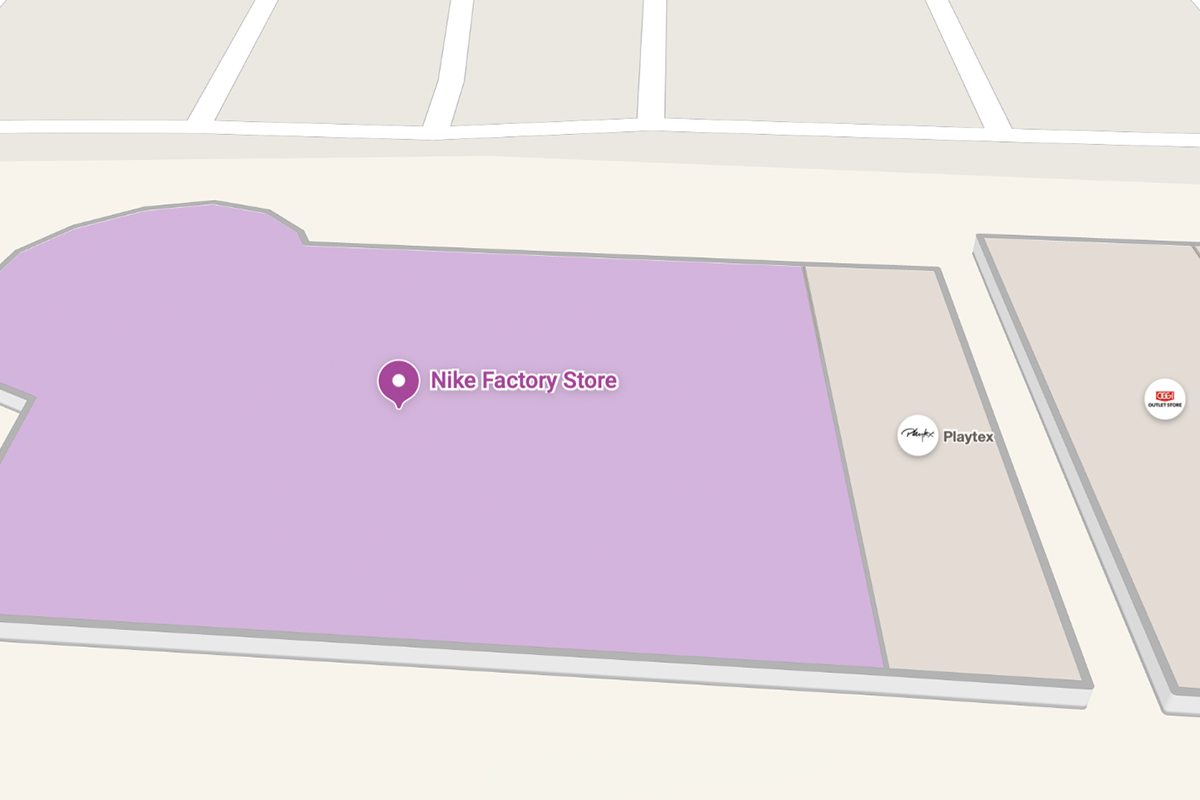 Mapa NIKE FACTORY STORE